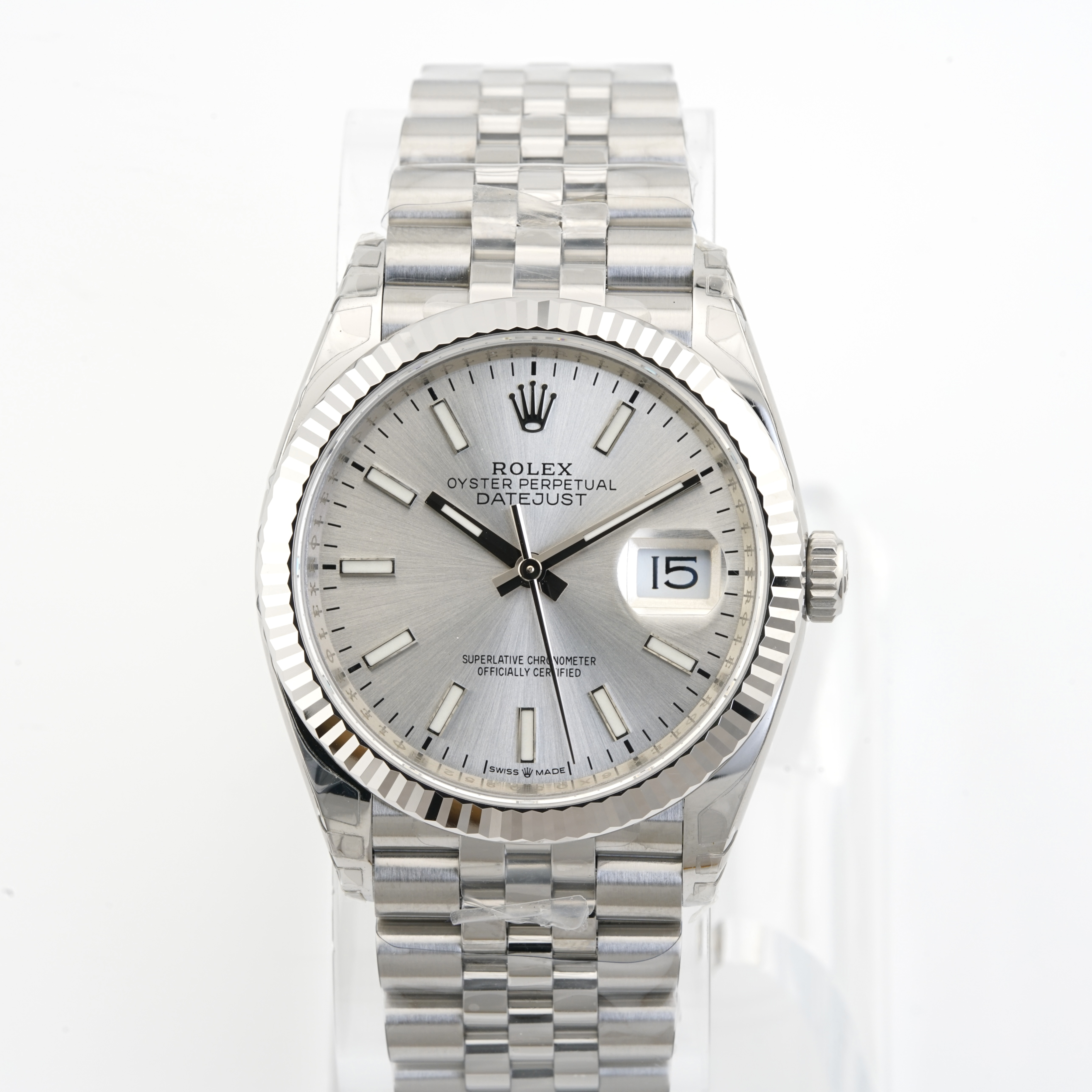 VSF Rolex Datejust 126234 — Silver Dial, Fluted Bezel, 36mm (Jubilee) · Cal. DD3235 — photo 1