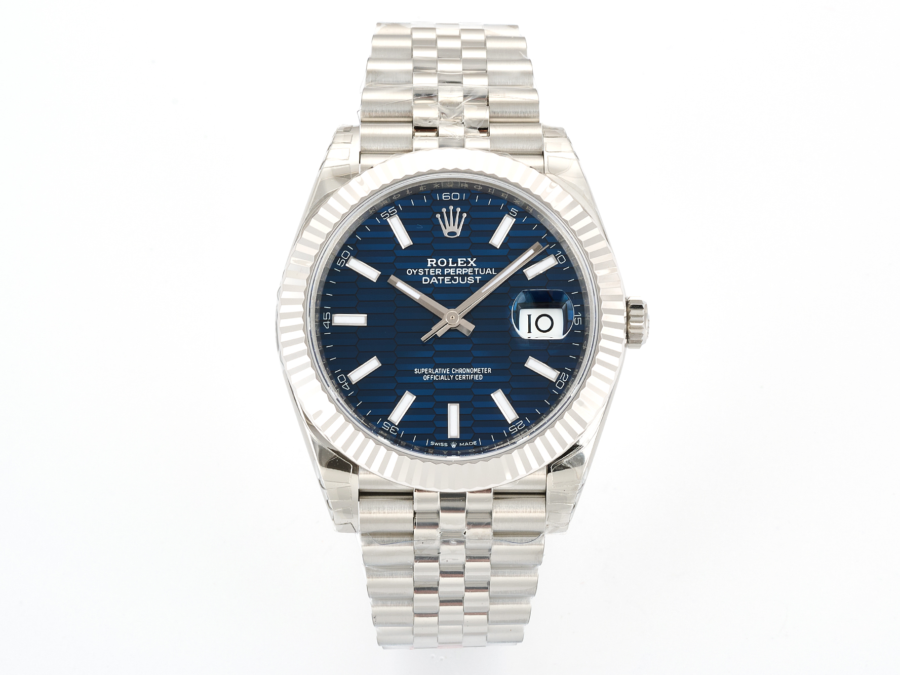 VSF Rolex Datejust 41 126334 — Blue Fluted Motif Dial, 41mm (Fluted Bezel, Jubilee Bracelet)