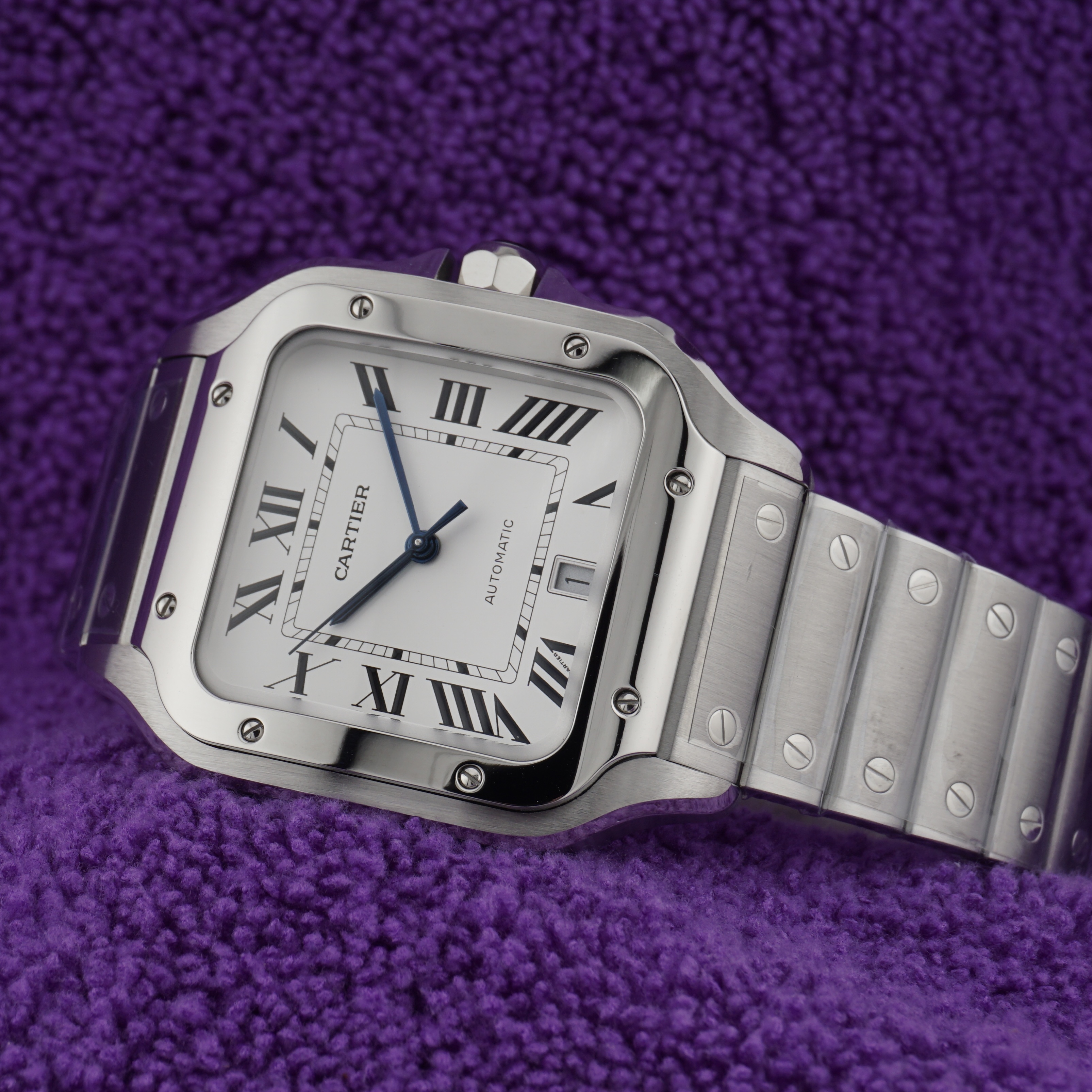 BVF Cartier Santos de Cartier Large WSSA0018 — Silver Dial, Steel Bracelet