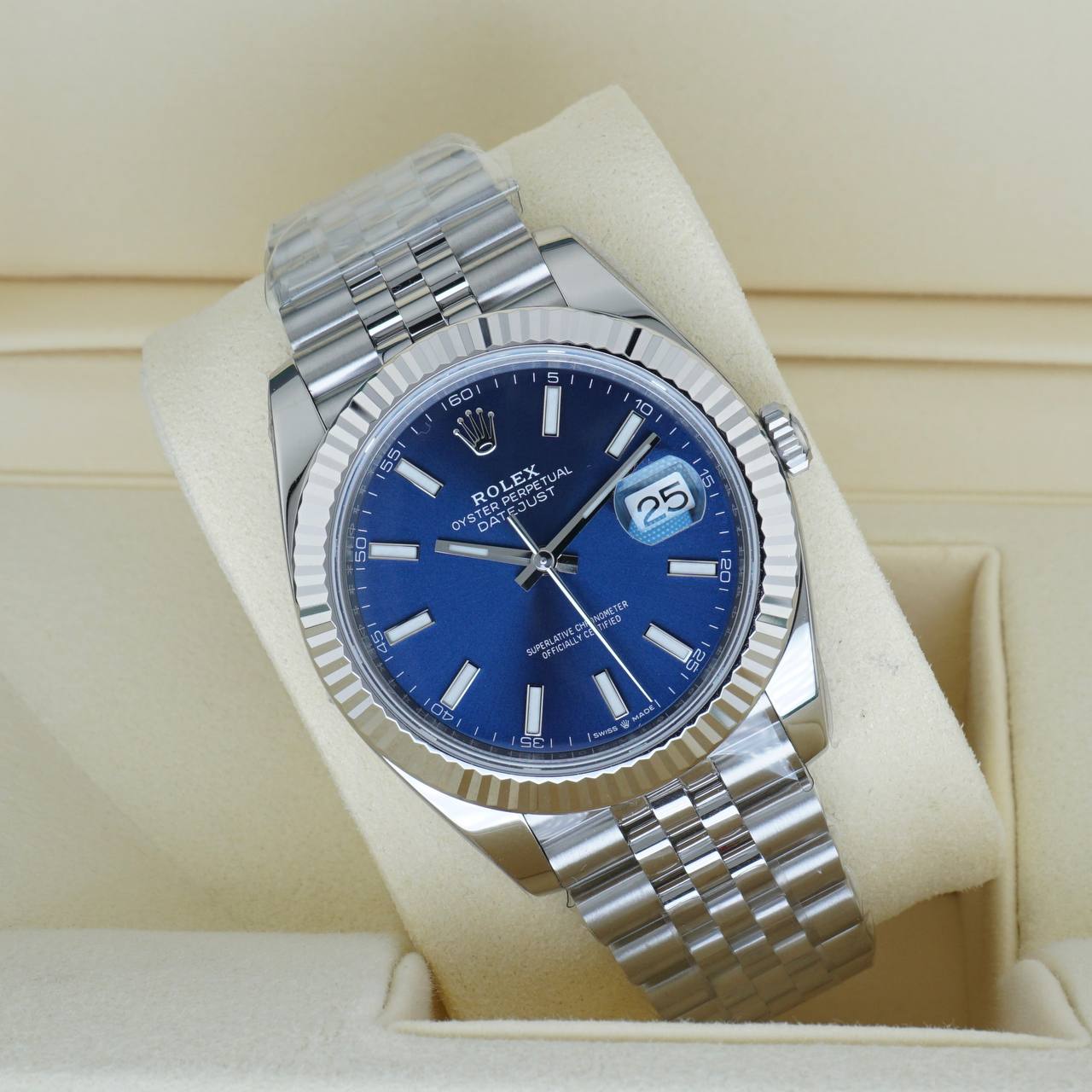 VSF Rolex Datejust 41 126334 — Blue Dial (Fluted Bezel, Jubilee Bracelet)