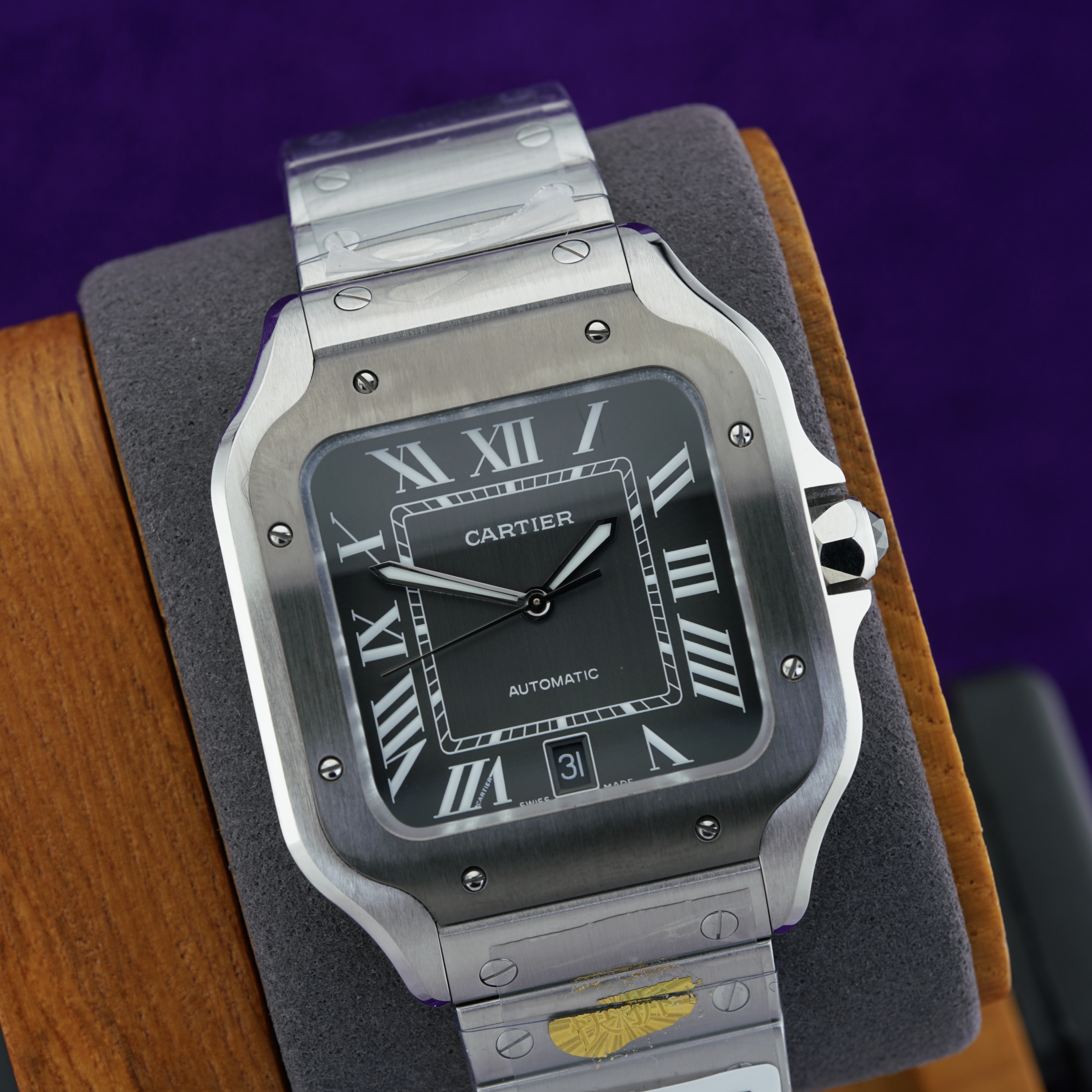 AF Cartier Santos Large Grey WSSA0037 · Cal. Miyota 9015 — photo 1