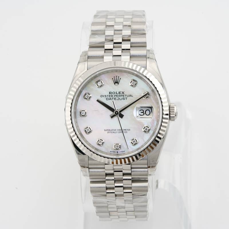 VSF Rolex Datejust 126234 — Mother of Pearl Dial, Fluted Bezel, 36mm (Jubilee) · Cal. DD3235